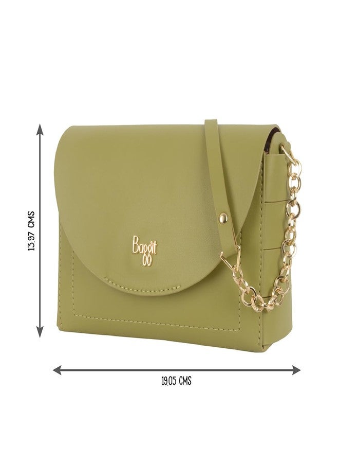 Baggit Women Green Xxs Size Satchel Sling Bag | Ladies Stylish Casual Cross Body Purse Handbag - Image 3